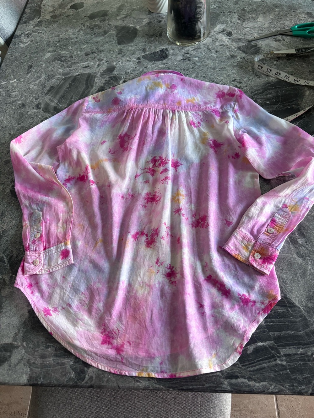 Anthropologie Pilcro Women's Pink Tie-Dye Button-Up Shirt - Lightweight Top - Picture 12 of 12
